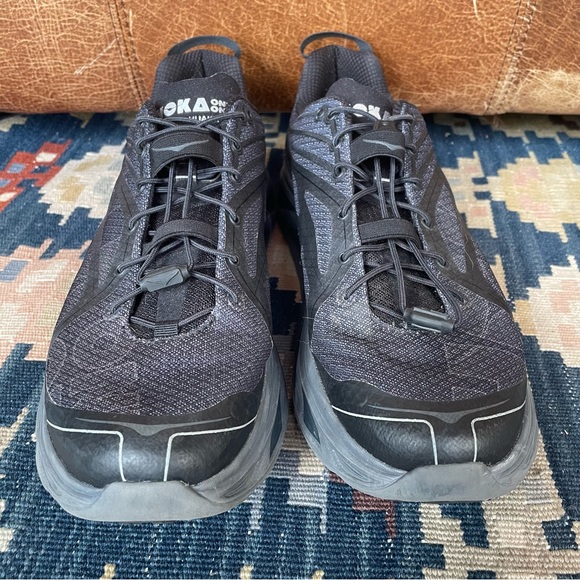 Hoka OneOne Huaka Origins Triple Black Sneaker Mens 12 - Picture 4 of 10